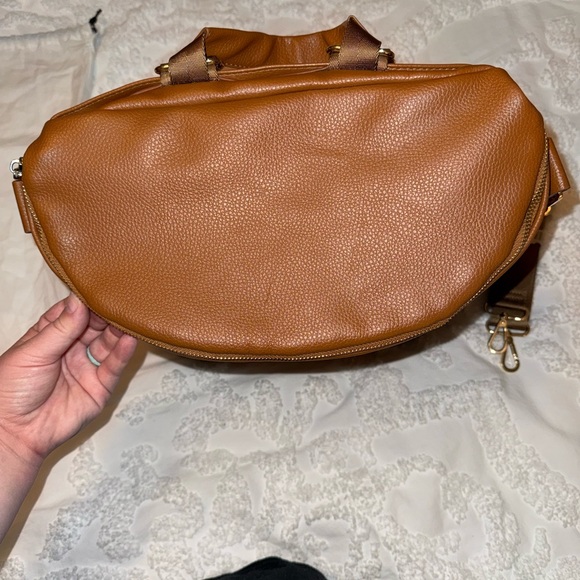 Fawn Design Brown Leather Backpack Diaper Bag - Picture 6 of 16